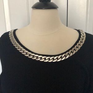 CHAIN LINK COLLAR SWEATER